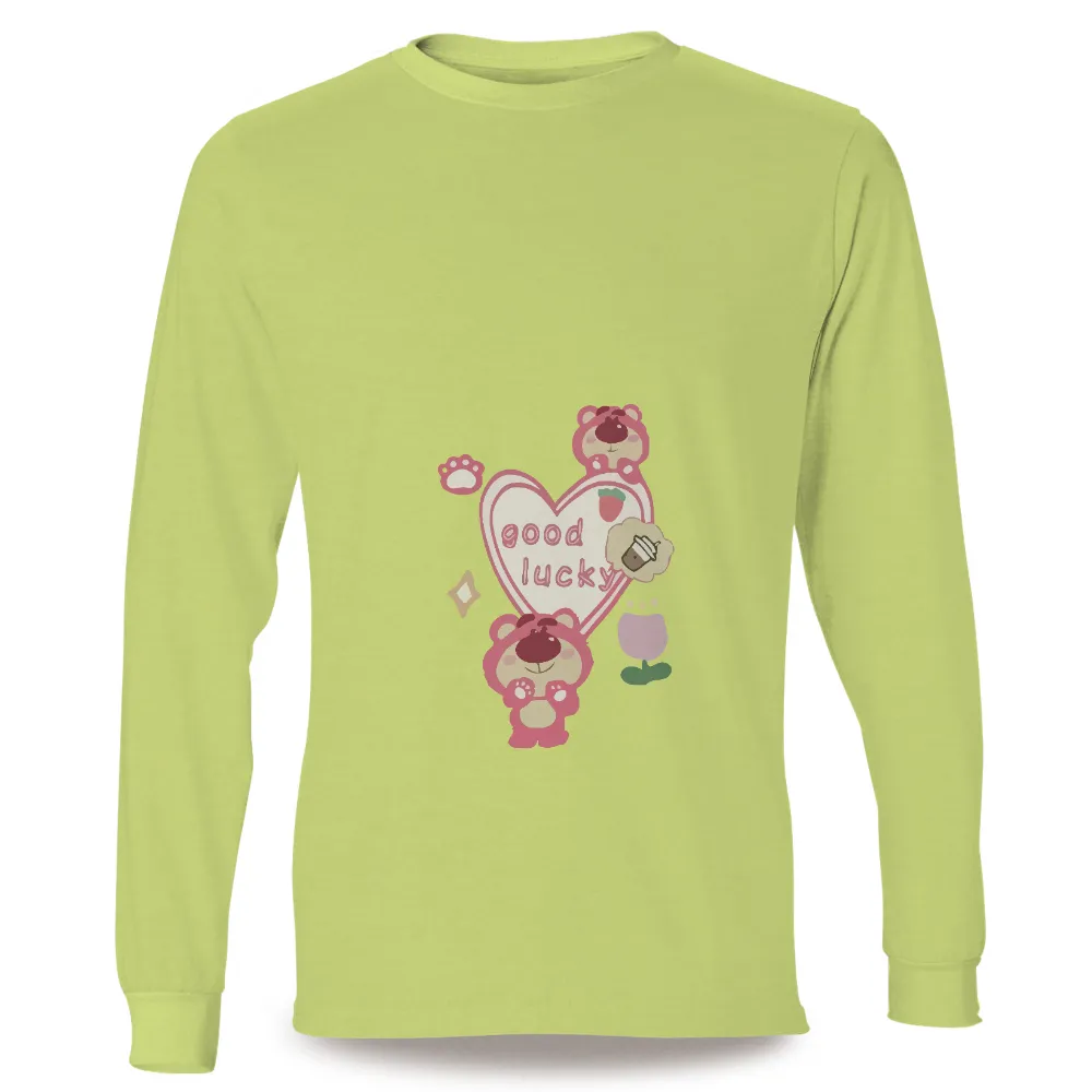 T-Shirts Design: Pink Bears Spread Good Luck and Joy|hot topic strawberry shirt