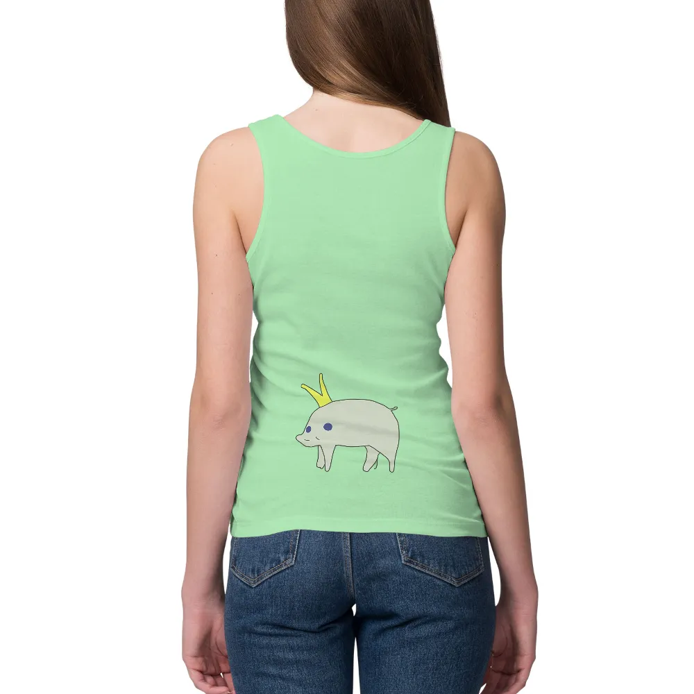 Customized Tee Shirts: Percy the Pig Prince - Whimsical Crown Design|garden of delete shirt