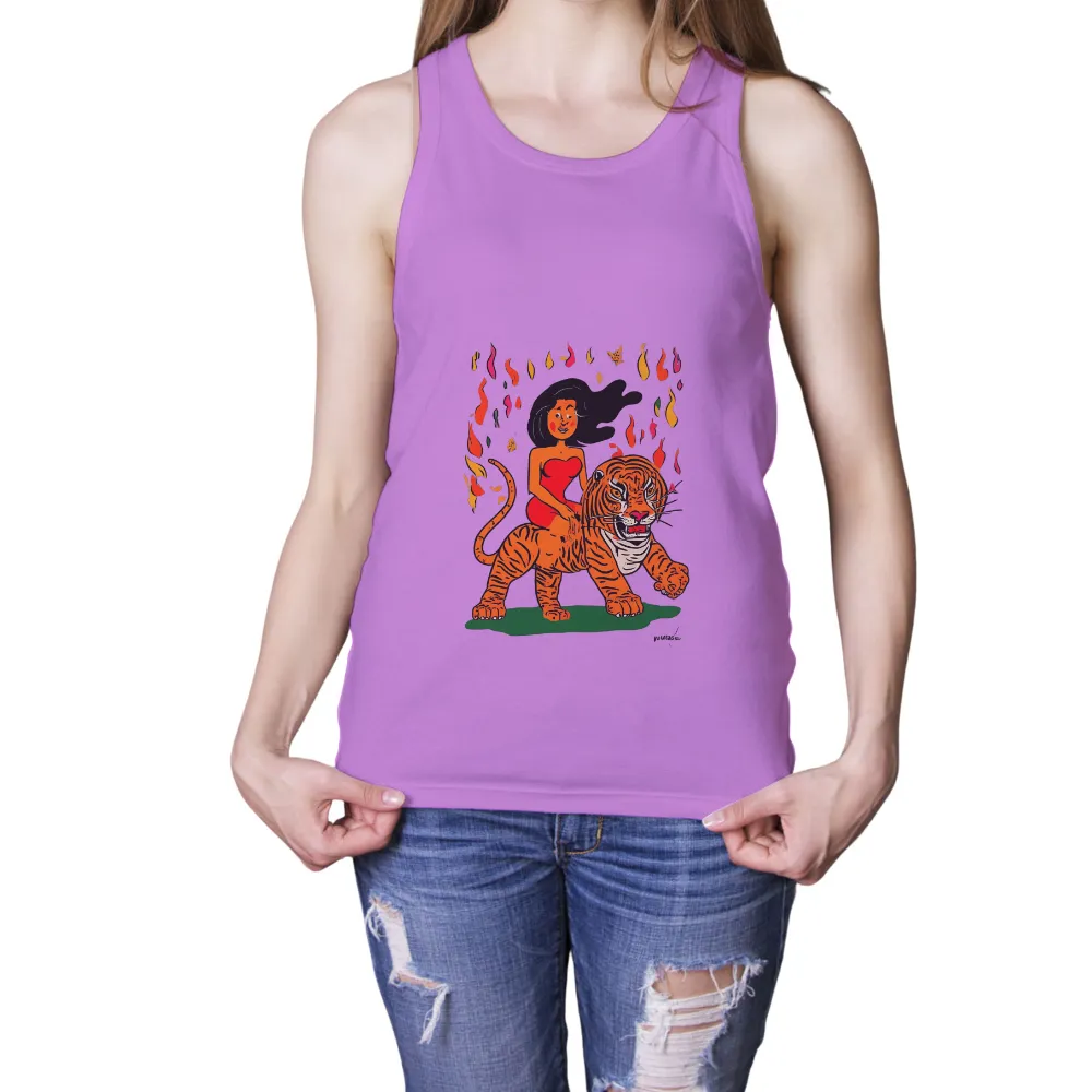 Graphic Tees: Strength and Courage - Tiger and Woman|calgary flames reddit