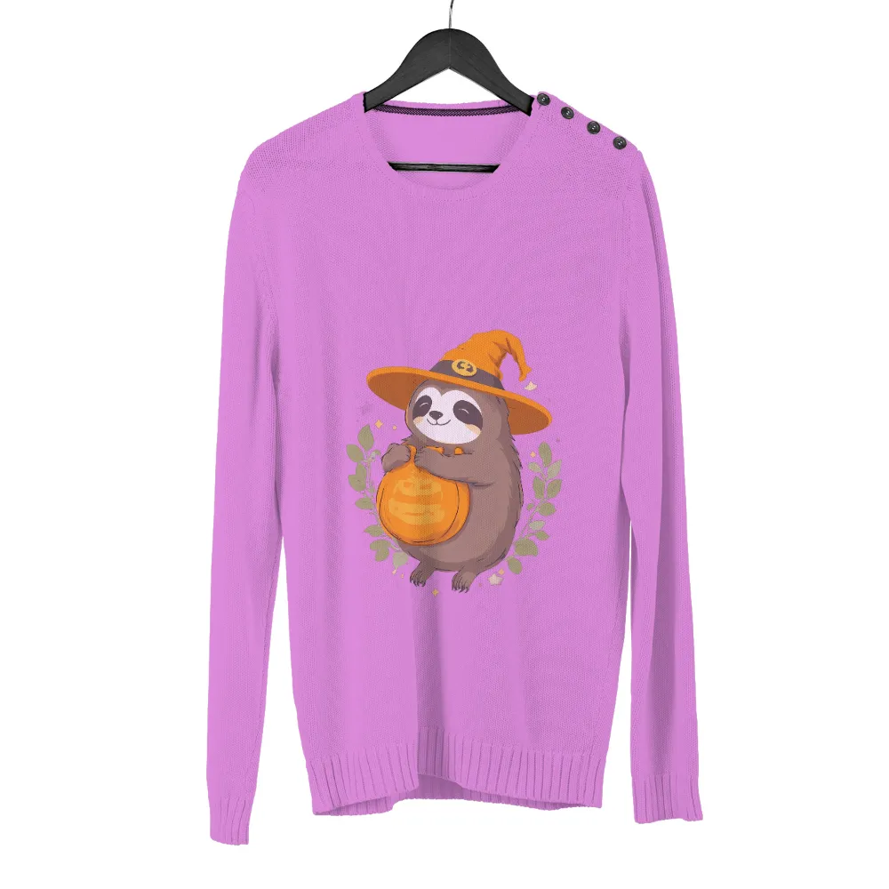 Custom Tee Shirts: Adorable Sloth Witch with Pumpkin|sloth 4th of july shirt