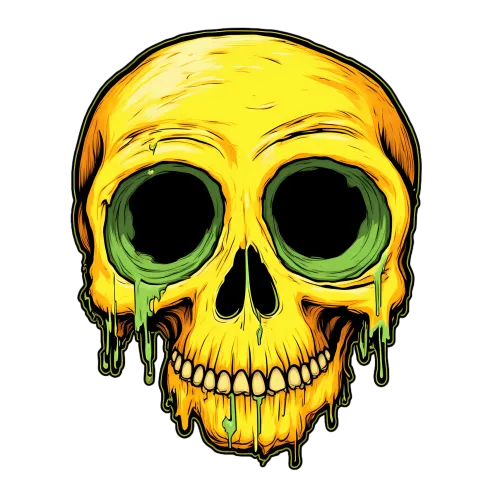 Custom Tee Shirts: Glowing Skull Horror Design