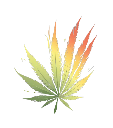 T-Shirts Design: Cannabis Leaf Gradient - Artistic Nature Transformation