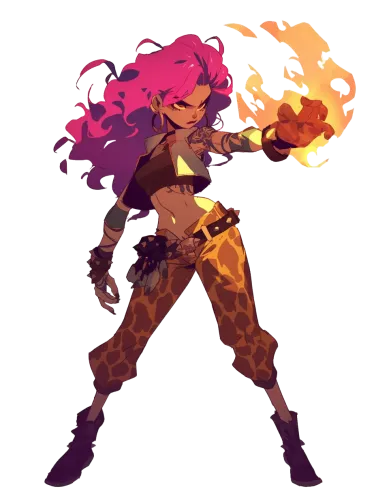 Female Magician with Pink Hair - steven tyler leopard pants