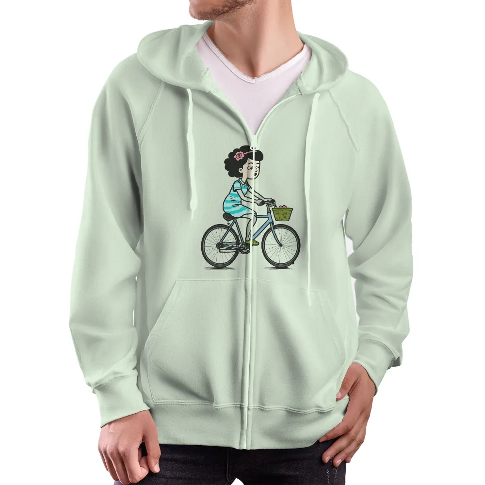 Custom T-Shirt Printing: Embrace Freedom and Nature with Lily's Bicycle Ride|freedom graffiti