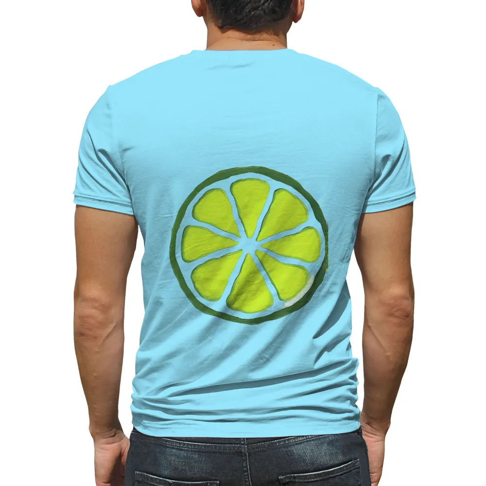 TShirt Printing: Vibrant Lime Slice - Fresh Joy|hot pink and lime green shirt