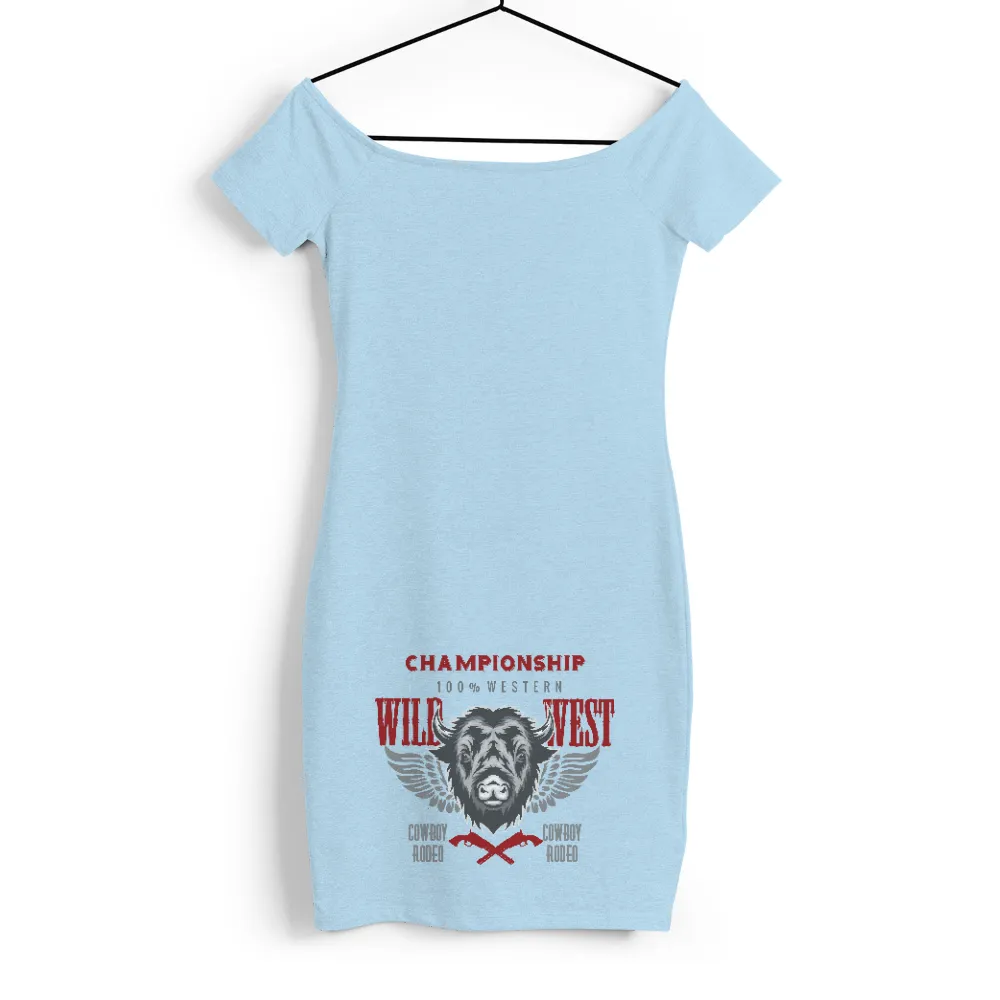 Tee Shirt Printing: Championship 100% Western Cowboy Rodeo Bison Design|t shirt painting on nature