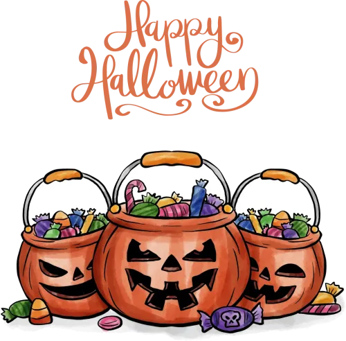 TShirt Design: Happy Halloween Candy Buckets