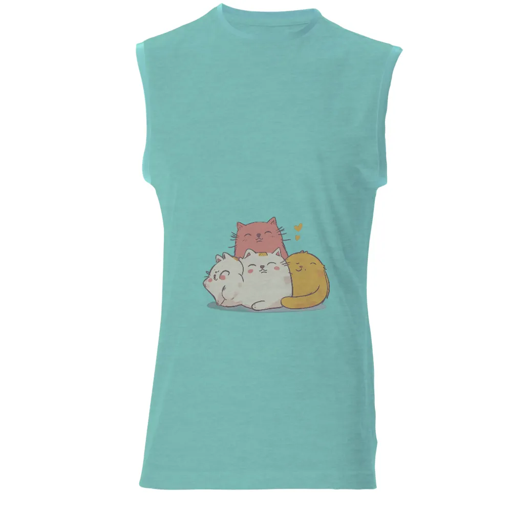 TShirt Printing: Heartwarming Cats | Companionship and Friendship Tees|Four cats huddled together