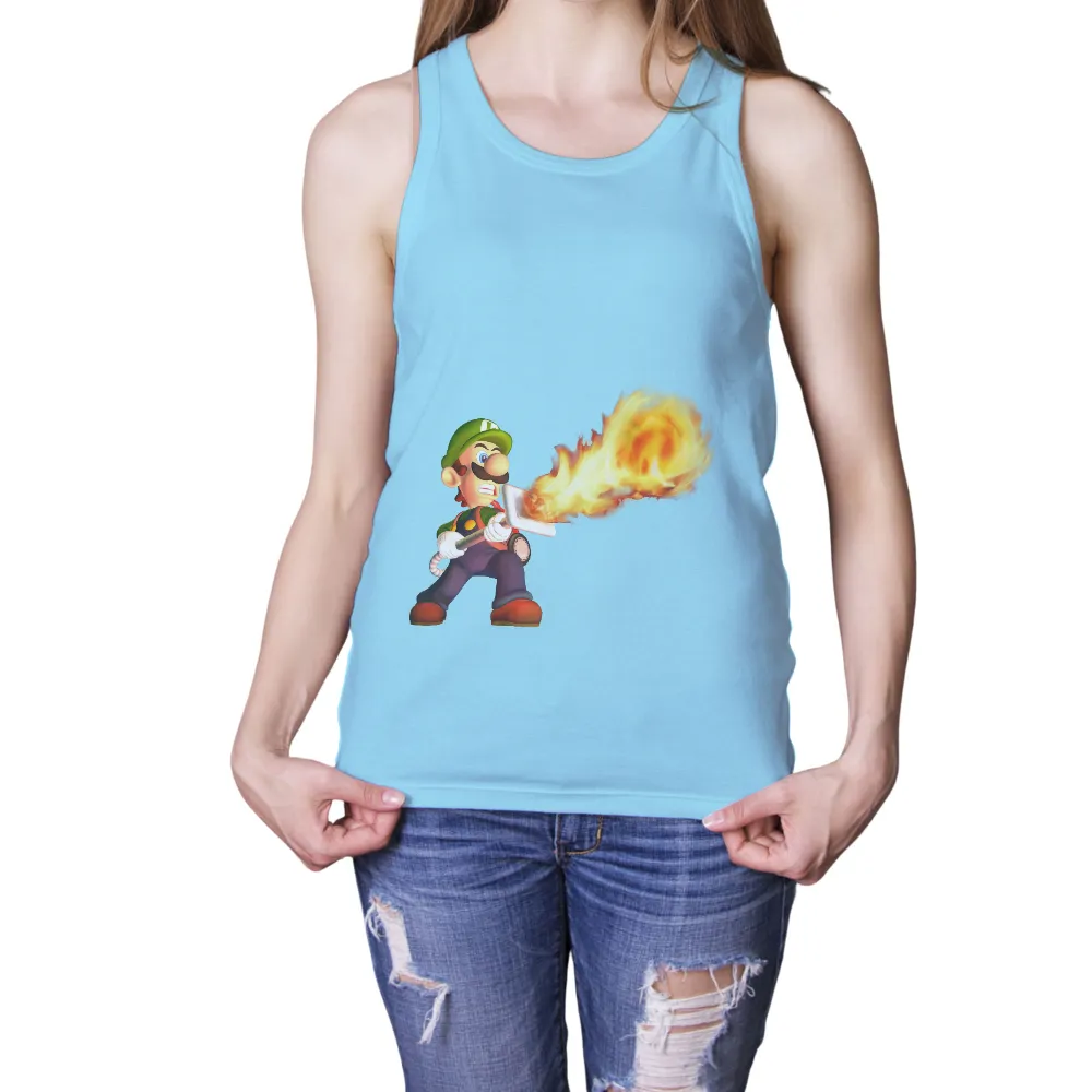 Shirts Graphic Tees: Luigi's Fiery Adventure|john cena shirt super mario