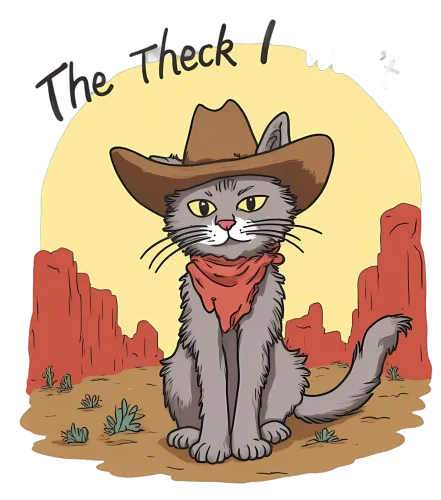 TShirt Printing: Cowboy Cat Adventure in the Wild West