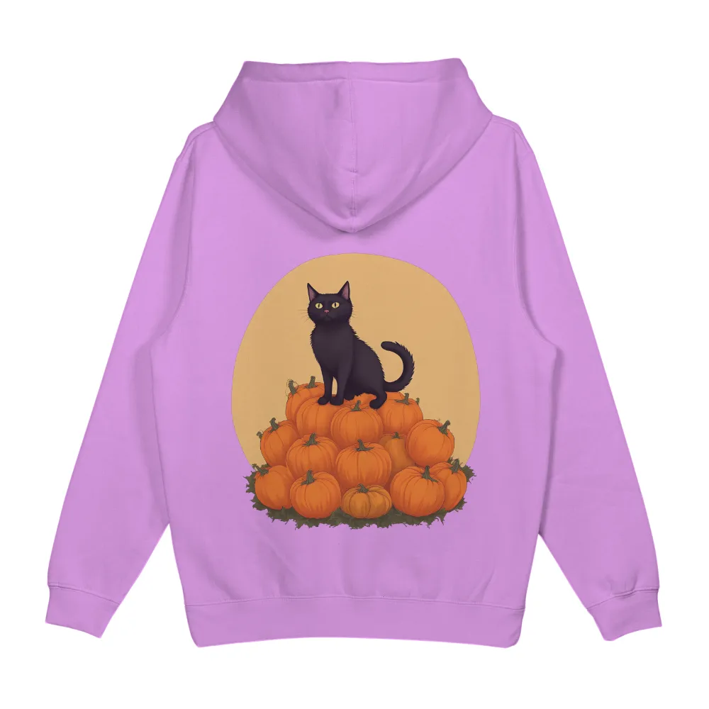 Tee Shirts Printed: Black Cat on Pumpkin Patch - Halloween Magic|hydro flask shirts for halloween