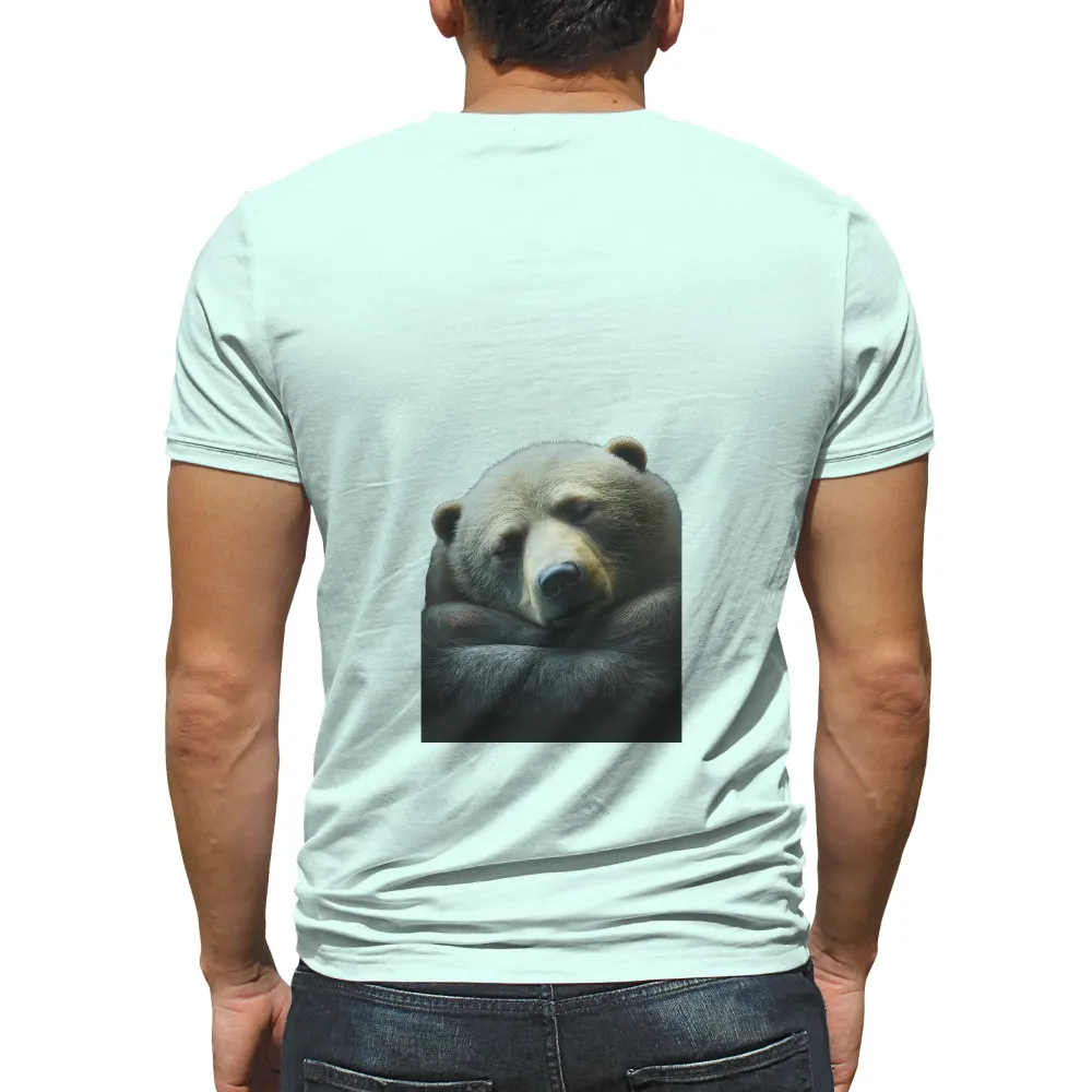 Custom Tee Shirts: Find Peace with Luna, the Serene Bear|bleaching comfort colors