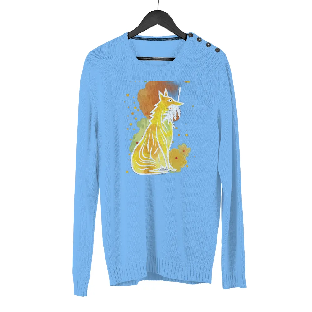 Customized Tee Shirts: Enigmatic Fox in Nature's Palette| Light and shadow effects