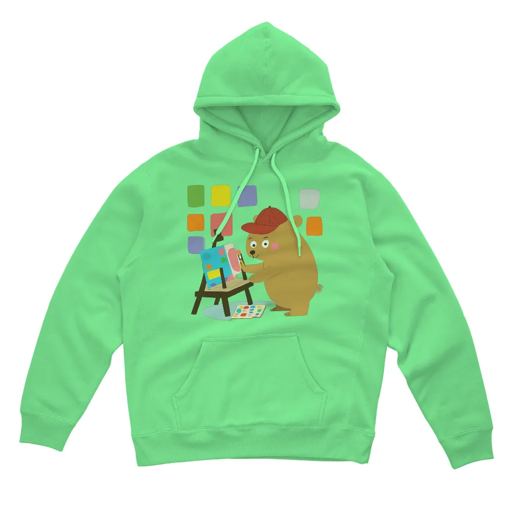 Custom T-Shirt Printing: Benny the Bear's Artistic Adventure|animal crossing bear shirt