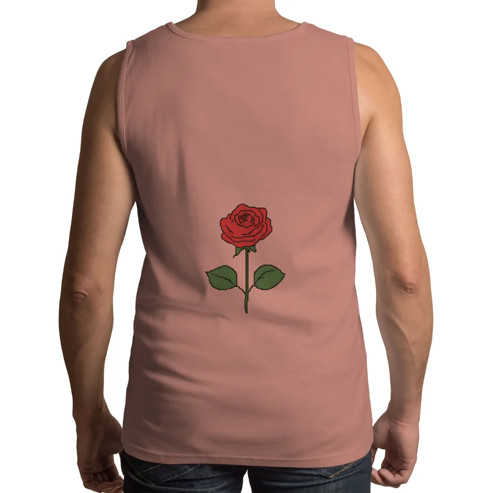 TShirt Printing: Red Rose Pixel Art - Love & Passion|love peace skeet cheese shirt