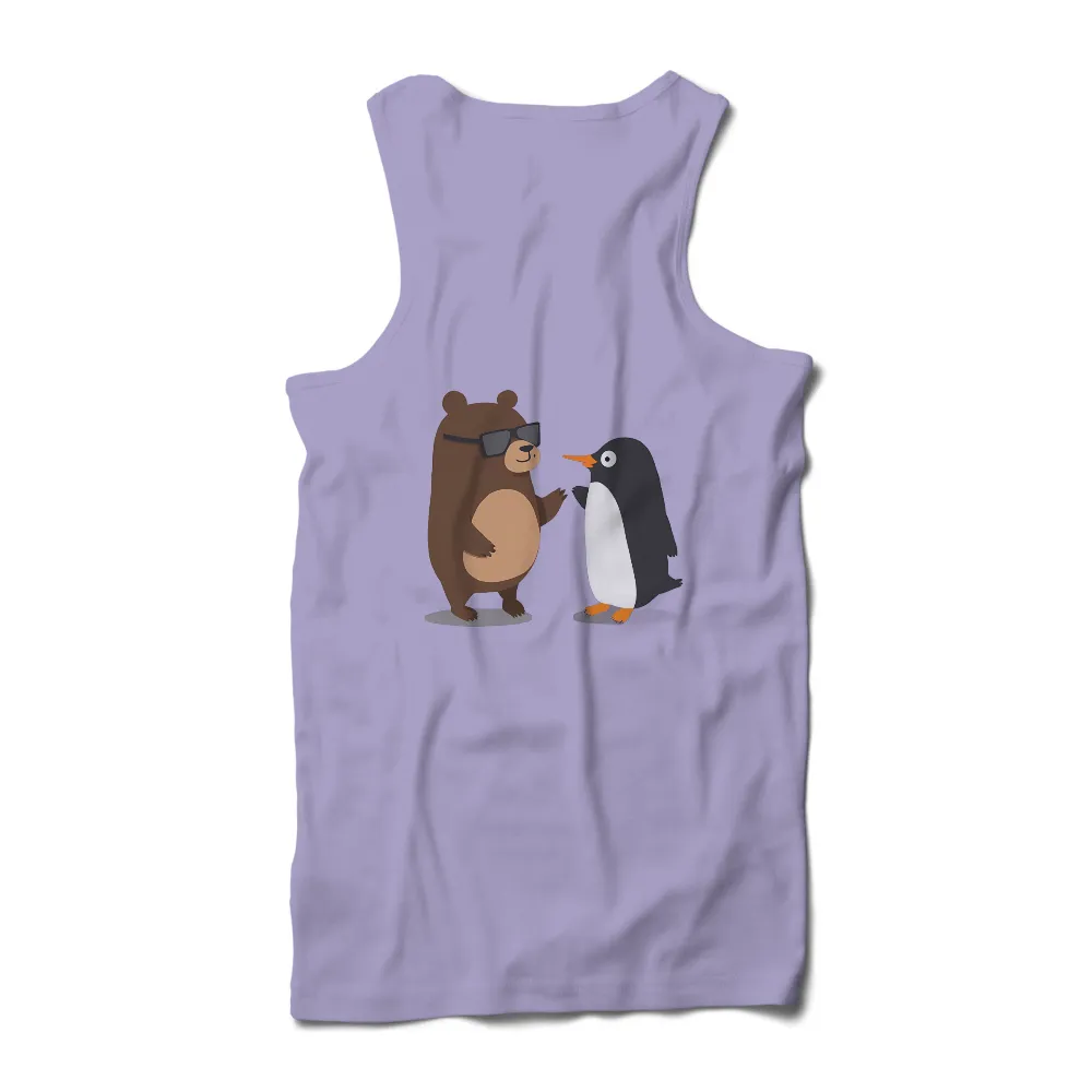 T-Shirts Design: Cool Bear and Curious Penguin - Friendship Beyond Boundaries|trippy bear shirt