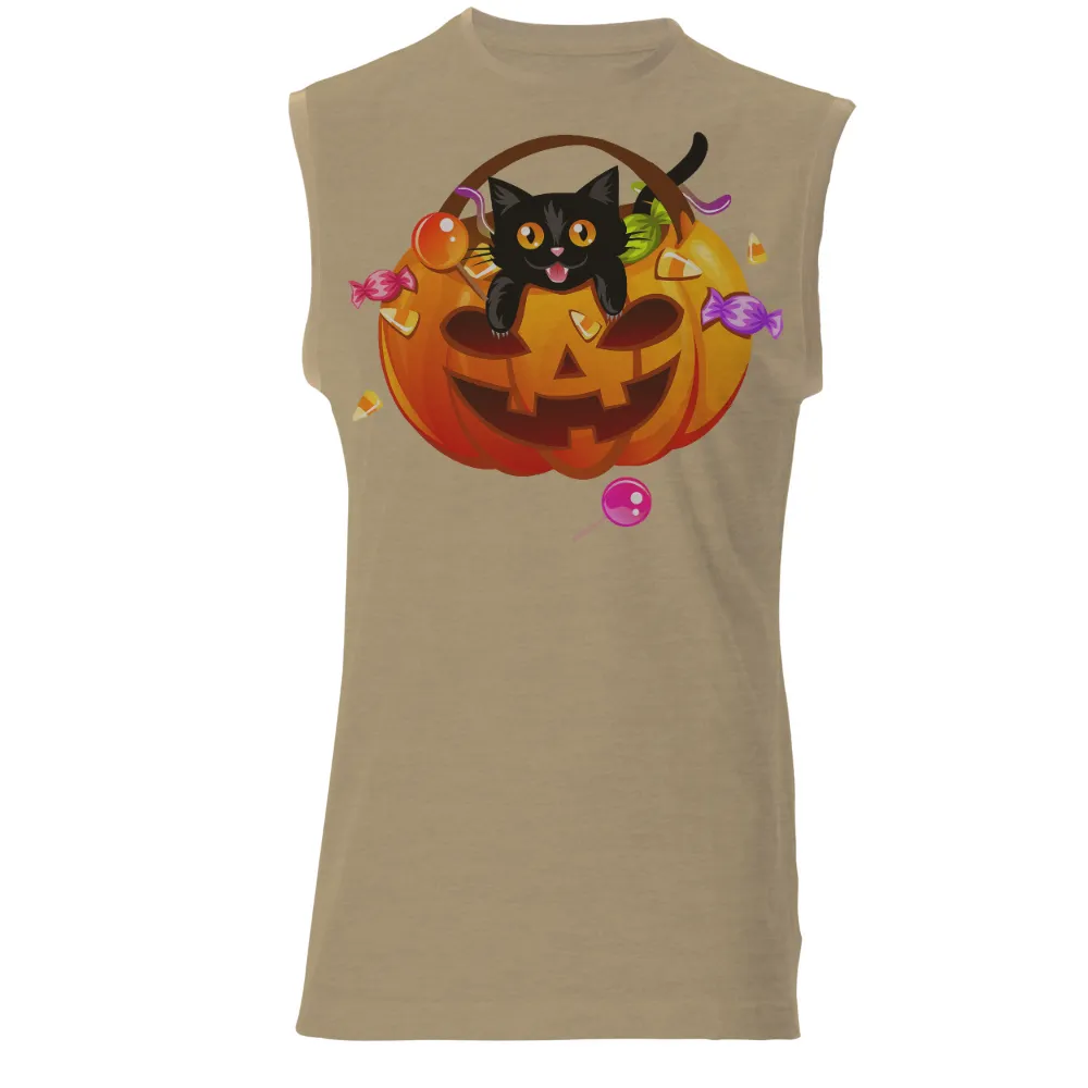 T-Shirts Pattern: Black Cat in a Pumpkin - Halloween Fun|hydro flask shirts for halloween