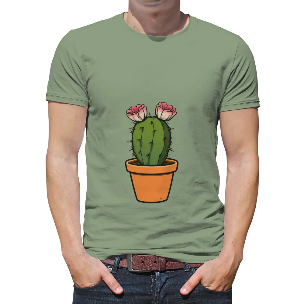 TShirt Printing: Resilient Cactus with Delicate Flowers|rebellious hope t shirt black