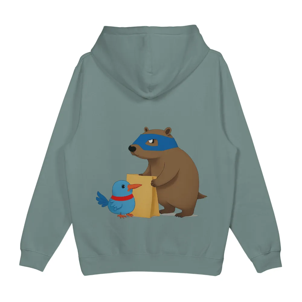 Graphic Tees: Bruno and Breezy's Adventure - Superhero Bear and Blue Bird|superhero shirts womens plus size