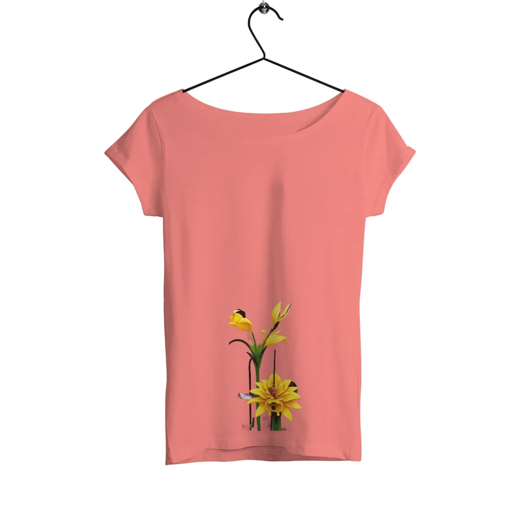 Tee Shirt Printing: Whimsical Yellow Flower - Nature's Joy| vibrant yellow petals