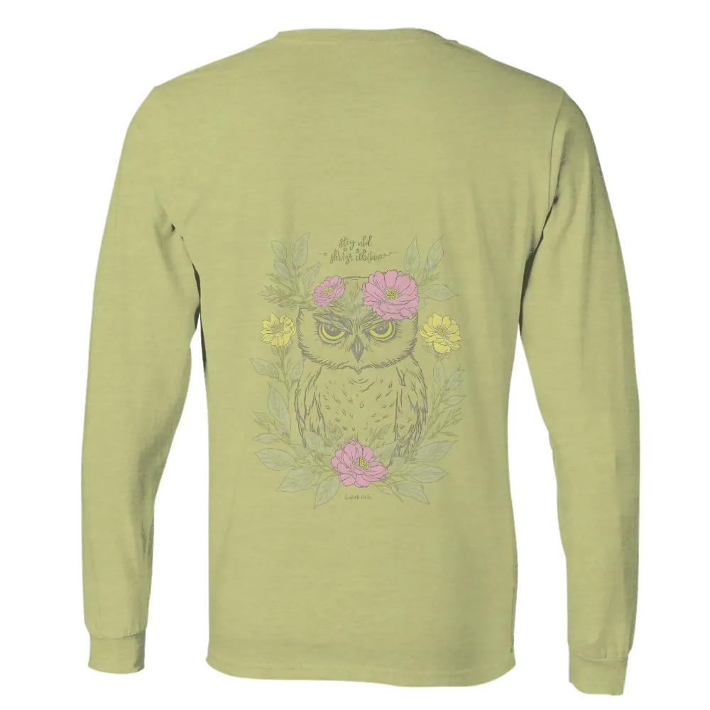 Tee Shirts Printed: Stay Wild with Owl and Flowers|harmony day t shirts best and less