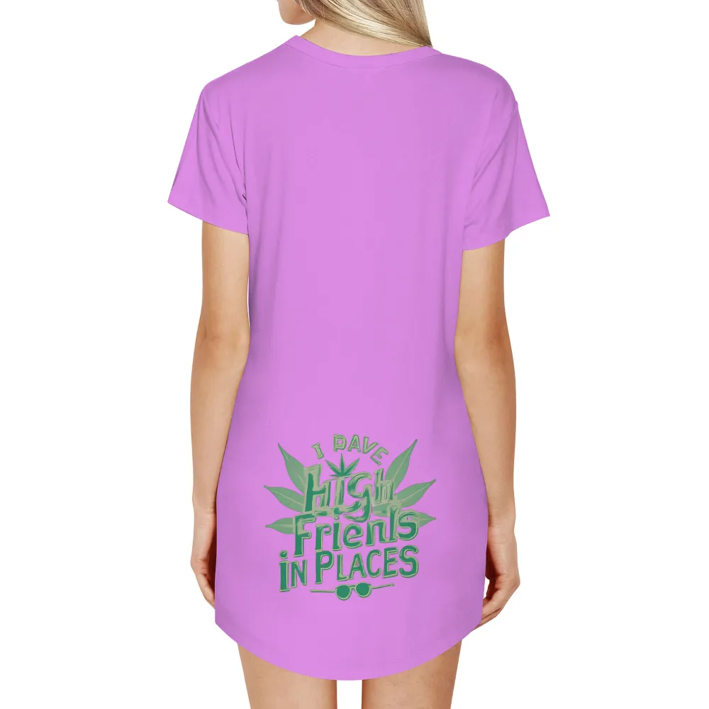 Custom Design with High Friends, Cannabis, and Sunglasses Artwork|tru spec cool camp shirt