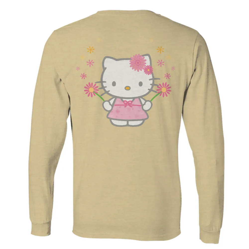 Custom Tee Shirts: Whimsical Cat with Flowers - Artistic Design|junji ito's cat diary sudden attack t shirt