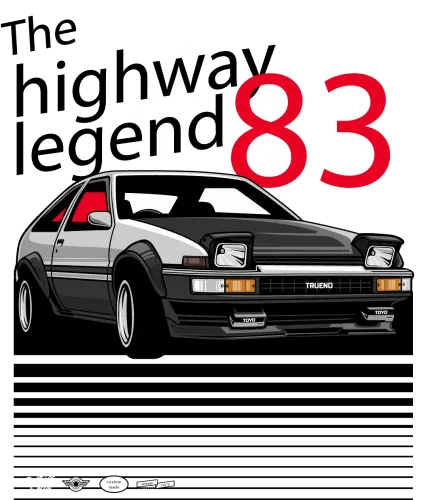 Tee Shirt Printing: Toyota Trueno AE83 - Vintage Car Enthusiasts