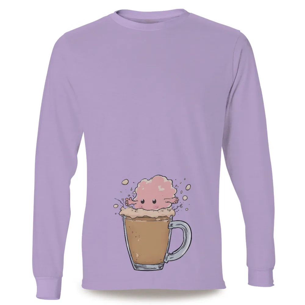 T-Shirts Pattern: Adorable Mocha Creature Enjoying Latte|cute easter shirts for women