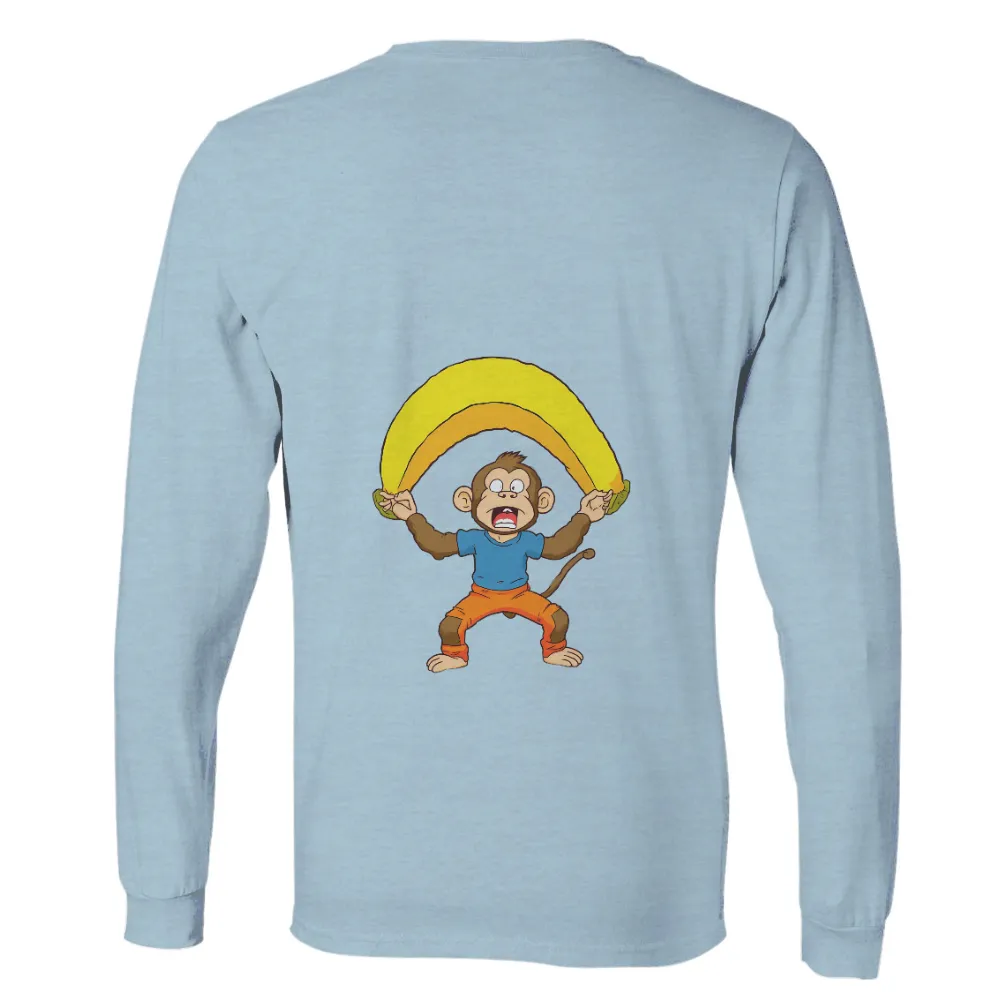 T-Shirts Design: Whimsical Monkey with Giant Bananas|t shirt design wali