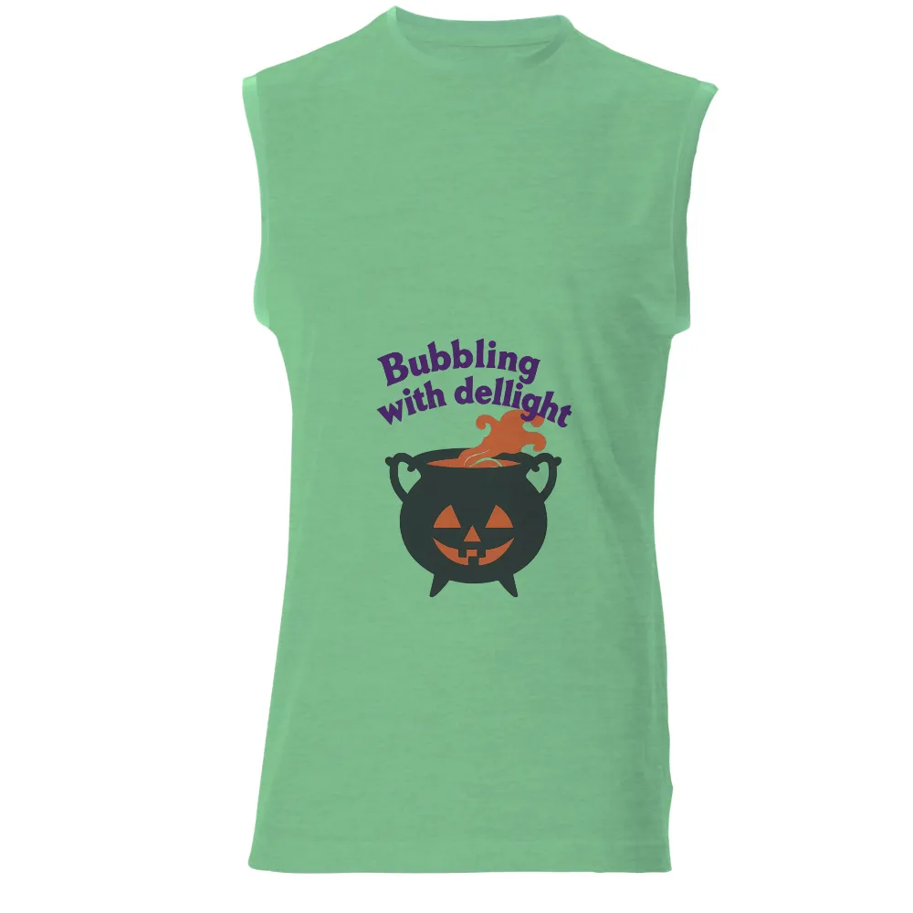 T-Shirts Pattern: Bubbling with Delight - Halloween Cauldron Design| Whimsical Halloween T-shirt