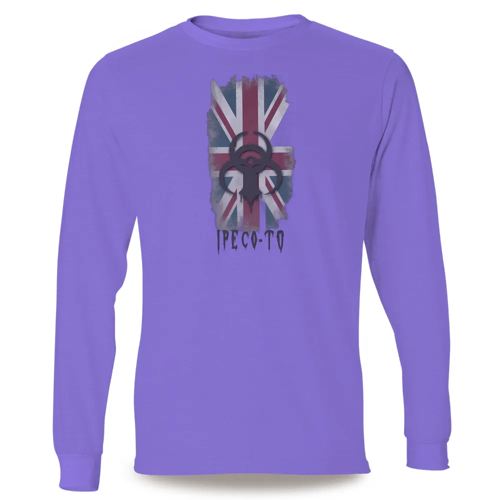 T-Shirts Pattern: Distressed Union Jack with Biohazard Symbol|Distressed Union Jack