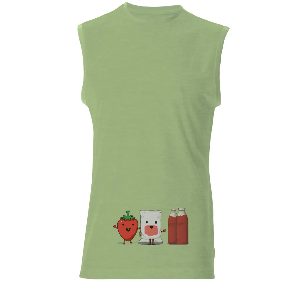 Custom T-Shirt Printing: Strawberry, Flour, and Ketchup Friends|happy earth day shirt