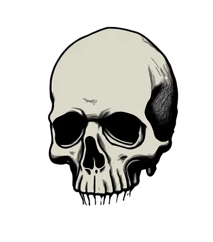 Tee Shirt Printing: Minimalist Skull Art - Life and Death Symbolism