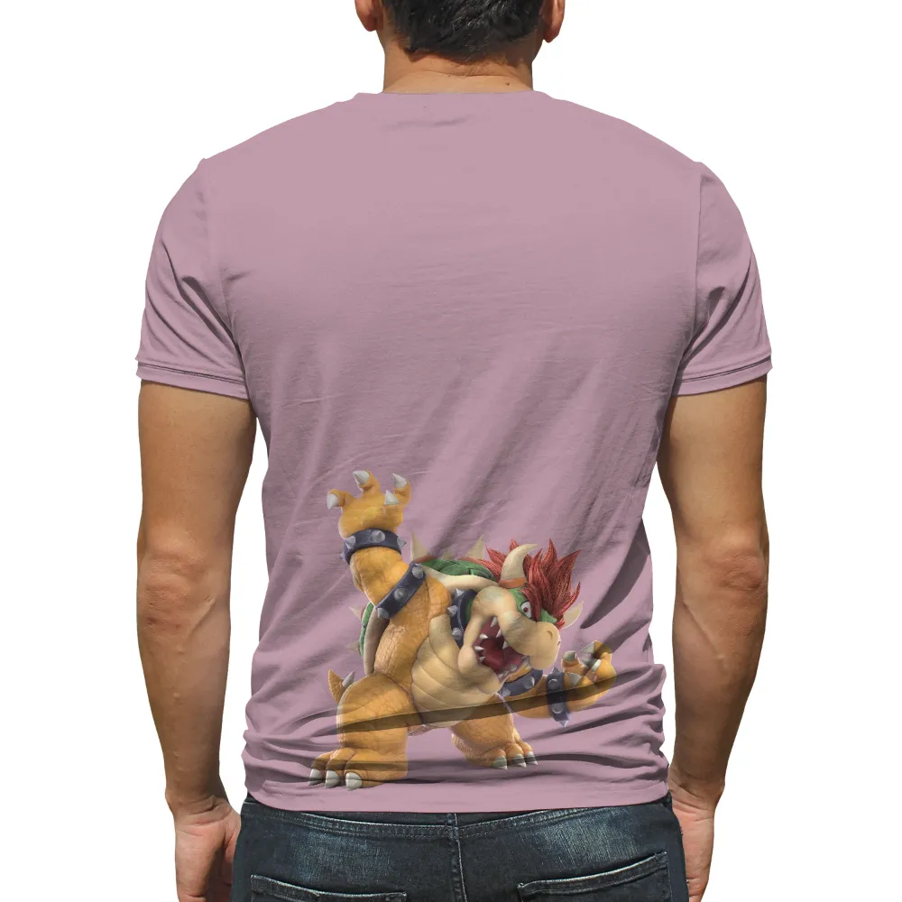 Bowser T-Shirt Design: A Force to Be Reckoned With|pink super mario kart shirt