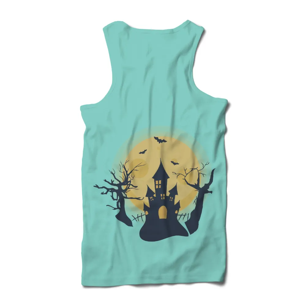 Custom Tee Shirts: Spooky Castle in the Moonlight|halloween shirt 2022