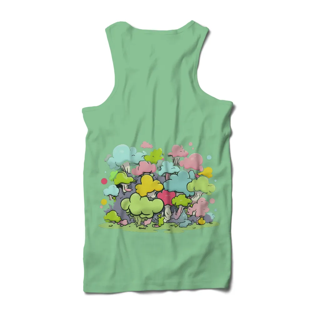 Enchanting Fantasy Forest: Vibrant & Whimsical Art Design|final fantasy 35th anniversary t shirt