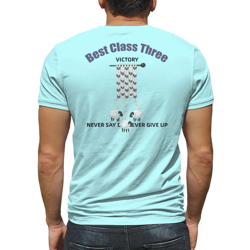 TShirt Printing: Best Class Three Victory - Sheep Knitting Design|cotton wool challis camp collar shirt