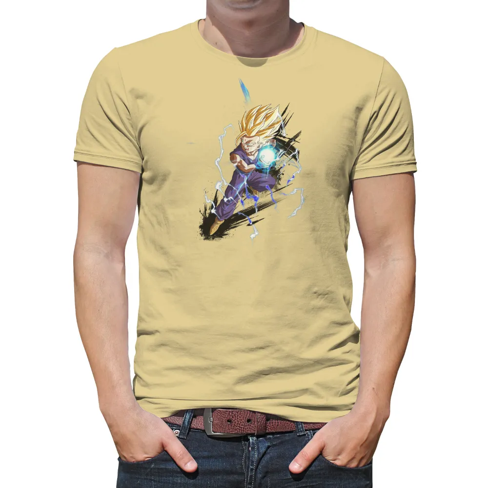 Custom T-Shirt Printing: Goku Super Saiyan - Anime Power and Determination|goku with no shirt