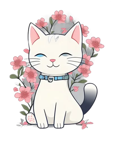 Customized Tee Shirts: Cherry Blossom Cat - Artistic Designs