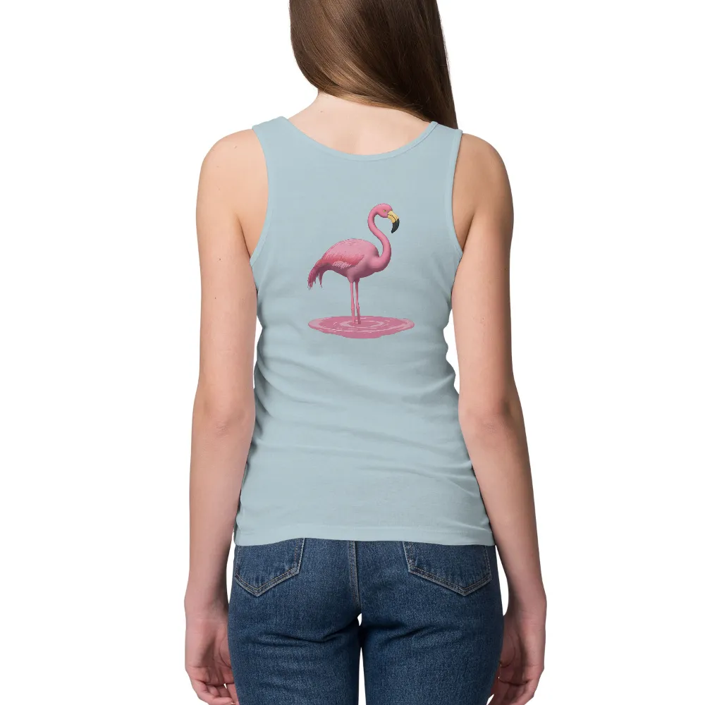 Tee Shirt Printing: Rosa the Flamingo - Artistic Grace and Elegance|flamingo mardi gras shirt