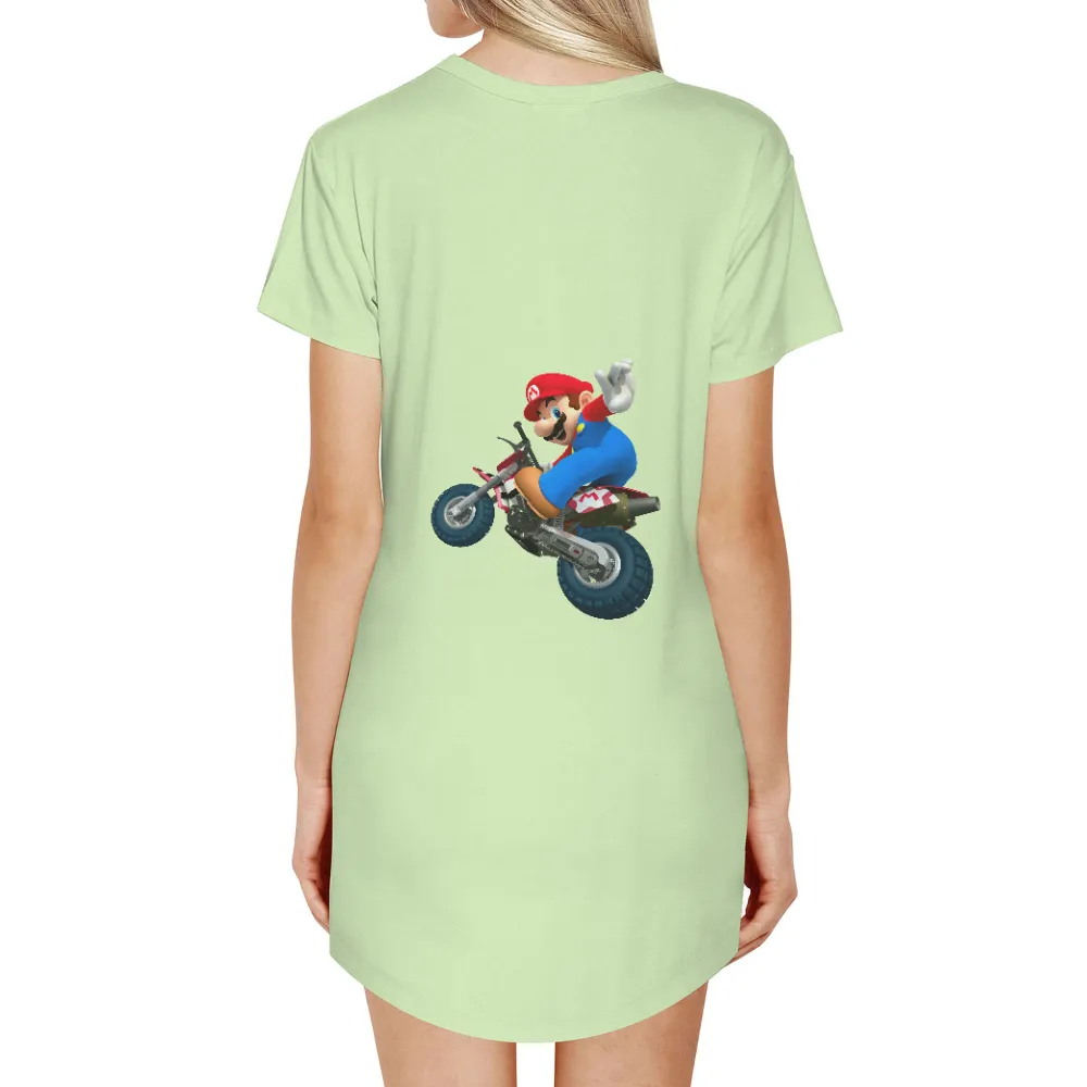 T-Shirts Design: Mario's Adventurous Spirit on a Dirt Bike|super mario john cena shirt