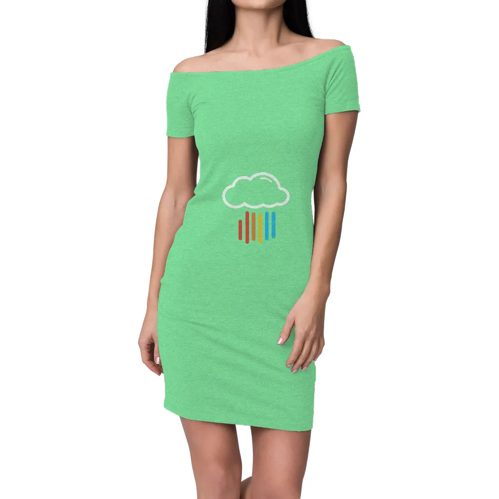 T-Shirts Custom: Summer Rain Rainbow Cloud | Refreshing Joy| Joyful summer rain