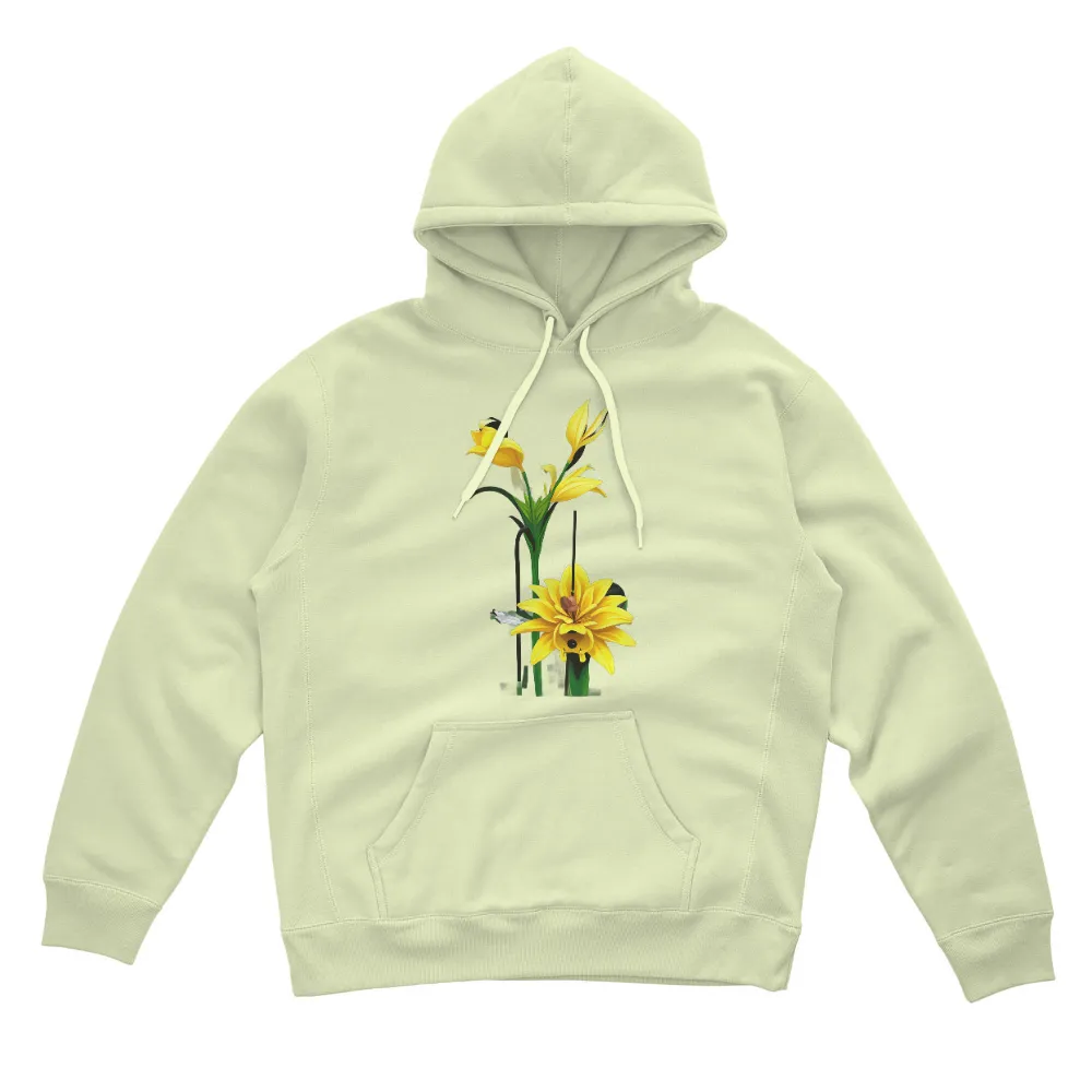 Tee Shirt Printing: Whimsical Yellow Flower - Nature's Joy| joyful nature