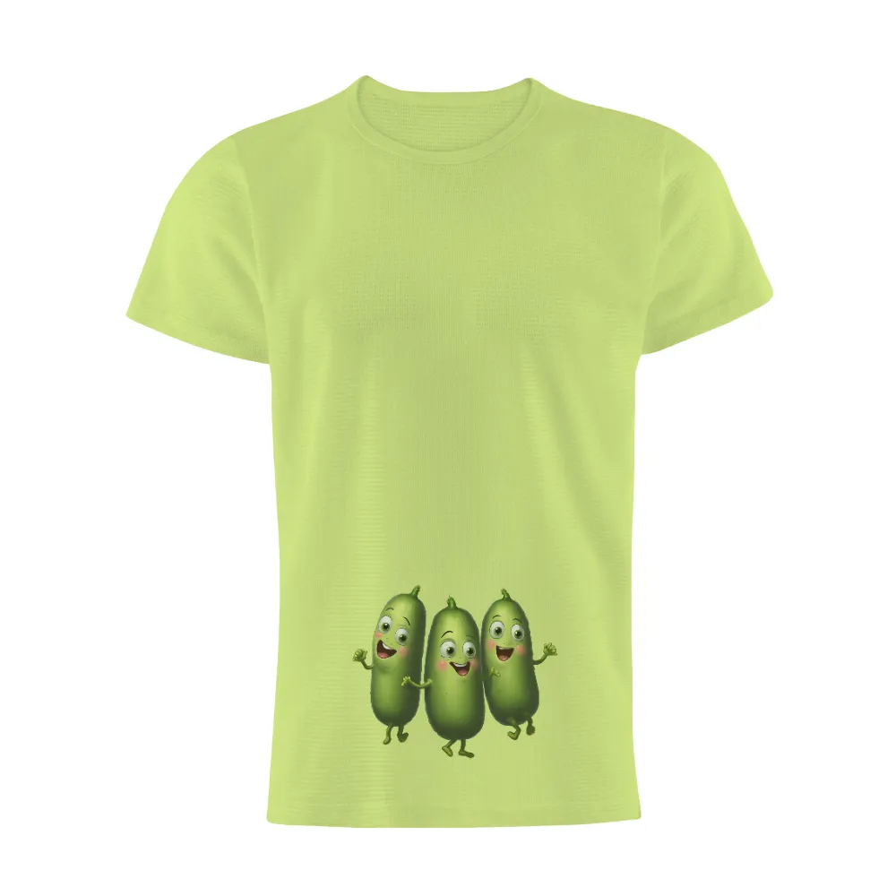 T-Shirts Pattern: Animated Cucumbers - Funny & Nostalgic Design|nostalgic tee shirts