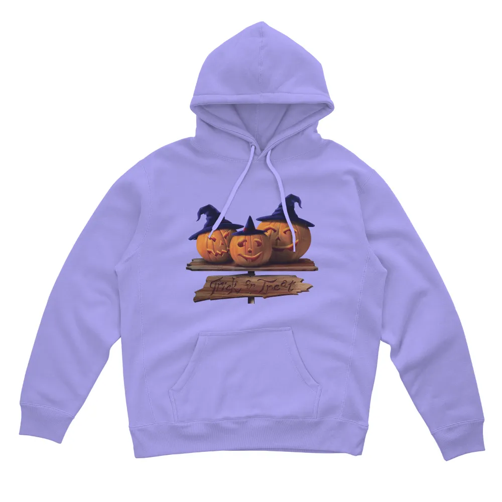 Custom T-Shirt Printing: Trick or Treat Pumpkins in Witch Hats|cool men's halloween shirts