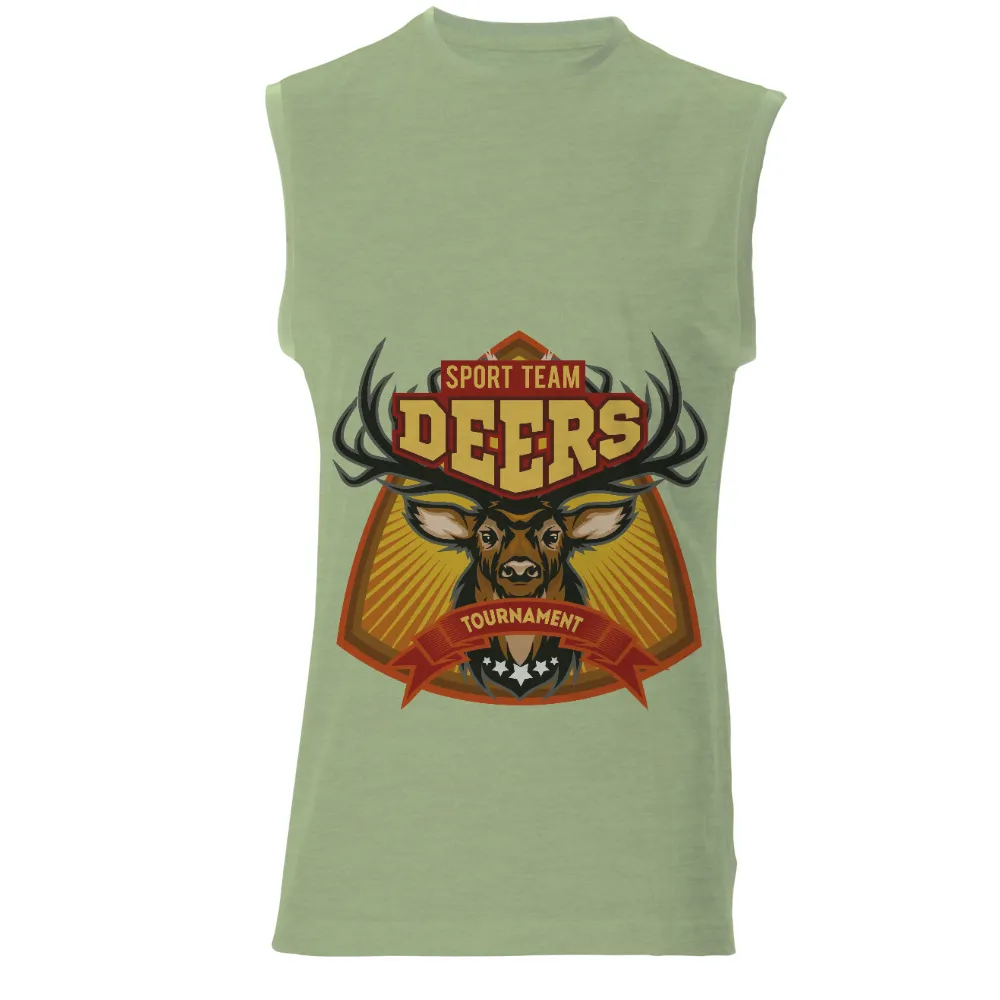 T-Shirts Design: Sport Team Deers Emblem - Strength and Leadership|t shirt all over design