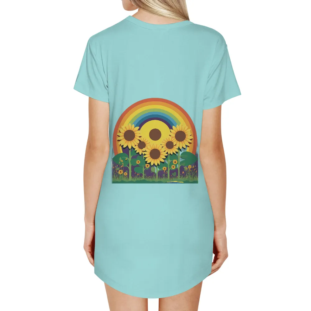 TShirt Printing: Sunflowers Under the Rainbow - Artistic Designs|eevee rainbow shirt