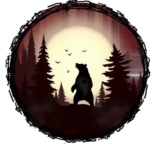 T-Shirts Pattern: Bear in the Moonlit Forest