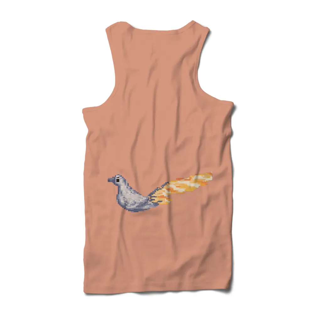 Pixel Art Phoenix Tee Shirt Printing: A Symbol of Rebirth and Transformation|mythology summer shirt